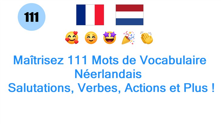 Maîtrisez 111 Mots de Vocabulaire Néerlandais : Salutations, Verbes, Actions et Plus !